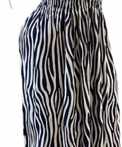 Merkloos Dames Maxi Jurk XL/XXL Donkerblauw/wit