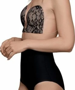 Bye Bra Naadloze U-Stijl Bh, Kanten Bh, Plakbeha, Zelfklevende Bh, Strapless En Rugloze Bh, Push-Up Bh, Cup A-E, Zwart Kant , D -lingerie-dames-badmode Winkel 281x840