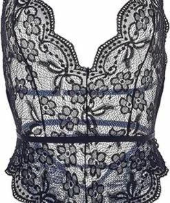 Merkloos Dames Kanten Bodysuit - Zwarte Lingerie Bodysuit -lingerie-dames-badmode Winkel 352x840 3