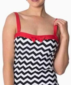 Banned Badpak -L- BLACK COFFEE Zwart/Rood