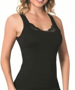 Merkloos DONEX-Dames Atleet-met Brede Band-1 Stuk-Onderhemd Voor Dames -Cadeau Voor Dames-zwart-M