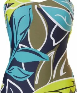 Pastunette Beach - Floral Leaves - Badpak - Blauw/Groen - Maat 40