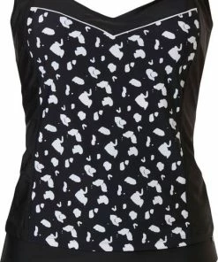 Pastunette Beach - Spots - Tankini - Zwart/Wit - Maat 40