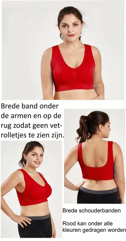 Bobbels & Putten - Comfort Magic Bra - 3XL- Rood - Bh Met Vulling - Zonder Beugel En Sluiting 9 Bobbels & Putten - Comfort Magic Bra - 3XL- Rood - Bh Met Vulling - Zonder Beugel En Sluiting - Afbeelding 7