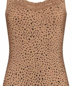 Ten Cate - Singlet Lace Top Wild-Nuts - Maat L - Bruin Dierenprint Zwart - Dames