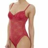 Merkloos Daisy Lingerie Dames Private Kanten Bodysuit - ROOD -Maat M