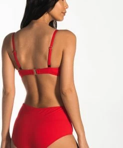CYELL Dames Bandeau Bikinitop Voorgevormd Met Beugel Rood - Maat 75F -lingerie-dames-badmode Winkel 481x840