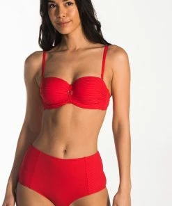 CYELL Dames Bandeau Bikinitop Voorgevormd Met Beugel Rood - Maat 75F -lingerie-dames-badmode Winkel 496x840