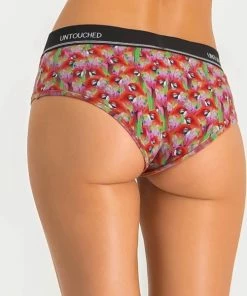 Untouched Parrot - Hipster - Stijlvolle Slip Met Trendy Papegaai Print - Maat: M - Comfy En Duurzaam - Ondergoed Dames