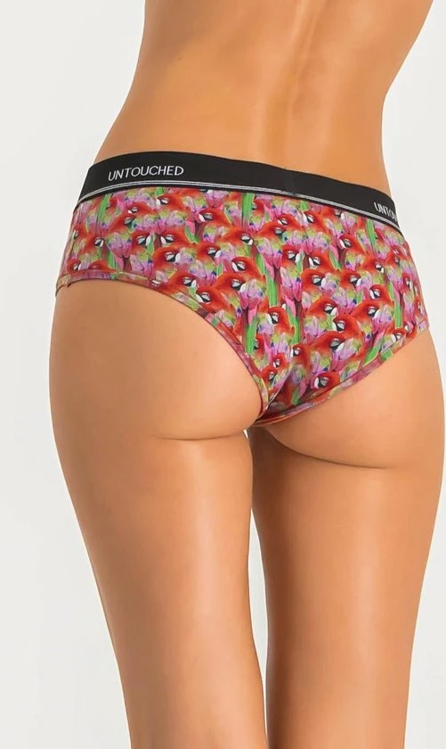 Untouched Parrot - Hipster - Stijlvolle Slip Met Trendy Papegaai Print - Maat: M - Comfy En Duurzaam - Ondergoed Dames 3 Untouched Parrot - Hipster - Stijlvolle Slip Met Trendy Papegaai Print - Maat: M - Comfy En Duurzaam - Ondergoed Dames