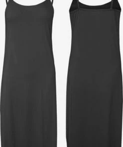 GAUBERT Dames Onderjurk - Spaghetti Bandjes - Zwart - Lang - 120cm - Maat 2XL/3XL (713)