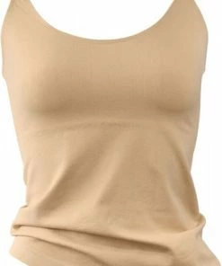 Yenita® Yenita - Onderhemd - Spaghettibandjes - Naadloos - Microvezel - Beige - M