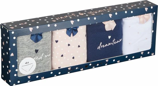 Happy Shorts Dames Slips Hartjes Print Valentijn 4-Pack D687 - Maat 38 6 Happy Shorts Dames Slips Hartjes Print Valentijn 4-Pack D687 - Maat 38 - Afbeelding 4