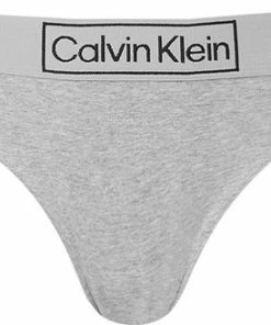 Calvin Klein Dames Basic Unlined Logo String Grijs - XL
