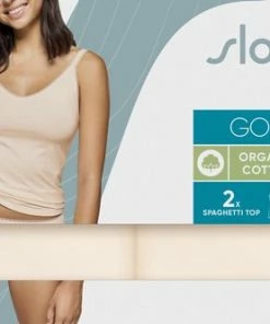 Sloggi GO Spaghetti Top 2-pack Brown -lingerie-dames-badmode Winkel 550x332