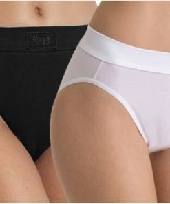 Sloggi Set Van 5x Stuks Witte Damesondergoed Double Comfort Tai Dames Slips, Maat: 38