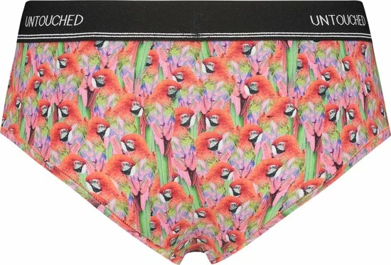 Untouched Parrot - Hipster - Stijlvolle Slip Met Trendy Papegaai Print - Maat: M - Comfy En Duurzaam - Ondergoed Dames 6 Untouched Parrot - Hipster - Stijlvolle Slip Met Trendy Papegaai Print - Maat: M - Comfy En Duurzaam - Ondergoed Dames - Afbeelding 4