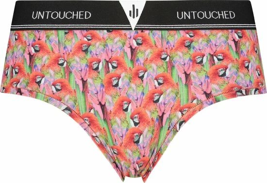 Untouched Parrot - Hipster - Stijlvolle Slip Met Trendy Papegaai Print - Maat: M - Comfy En Duurzaam - Ondergoed Dames 5 Untouched Parrot - Hipster - Stijlvolle Slip Met Trendy Papegaai Print - Maat: M - Comfy En Duurzaam - Ondergoed Dames - Afbeelding 3