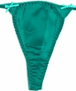Merkloos Zijde G-string Met Strikjes Dames - Groen