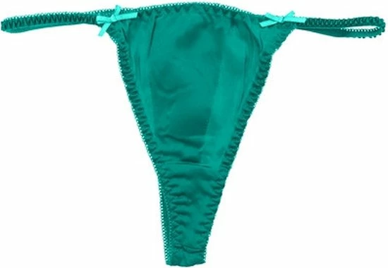 Merkloos Zijde G-string Met Strikjes Dames - Groen 3 Merkloos Zijde G-string Met Strikjes Dames - Groen