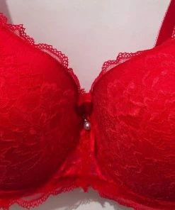 Merkloos Bh 90E Rood Met Kant -lingerie-dames-badmode Winkel 550x398 4