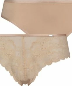 Hunkemöller Lingerie Dames 2-pack Slips Angie - Beige - Maat M