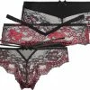 Hunkemöller Dames Lingerie 3-Pack Loz Boxerstring - Zwart - Maat S -lingerie-dames-badmode Winkel 550x412