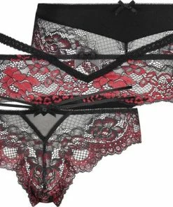 Hunkemöller Dames Lingerie 3-Pack Loz Boxerstring - Zwart - Maat L