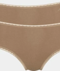 Sloggi Dames Basic Midi GO Organische Slip 2-pack - Skin - M - Beige