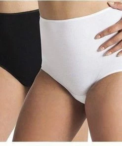 UnderWunder Maxislip - Menstruatie Ondergoed – Incontinentie Vrouw (duo Pack) - Zwart/Wit Maat 48/50