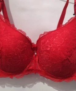Merkloos Bh 90E Rood Met Kant