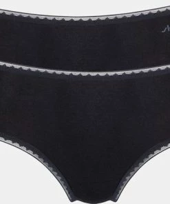 Sloggi Dames Basic Midi GO Organische Slip 2-pack - XS - Zwart