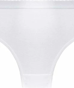 Marly MOON'S Bikini Slips - 100% Katoen - Gecharmeerd Tailleband - Ondergoed Dames Slips - XL - Wit - 1 Stuk