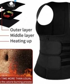 Wow Peach - Sport Body Shaper Vest - Corrigerende Top - Work Out - Afslanken - Sweat Shapewear - Verstelbaar - Zwart - X-Large -lingerie-dames-badmode Winkel 550x492 2