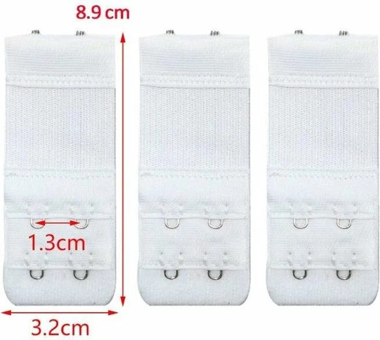 Merkloos BH Verlengstuk 2 Haakjes - 3Pack - Wit 4 Merkloos BH Verlengstuk 2 Haakjes - 3Pack - Wit - Afbeelding 2