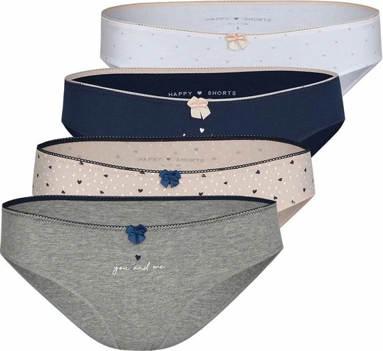 Happy Shorts Dames Slips Hartjes Print Valentijn 4-Pack D687 - Maat 38 4 Happy Shorts Dames Slips Hartjes Print Valentijn 4-Pack D687 - Maat 38 - Afbeelding 2