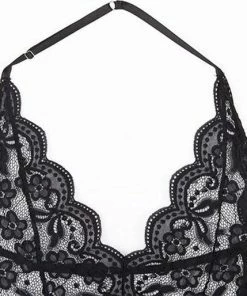 Merkloos Dames Kanten Bodysuit - Zwarte Lingerie Bodysuit -lingerie-dames-badmode Winkel 550x514 4