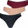 Apollo Dames String Rood/Roze/Blauw Bamboe 3-pack - Maat M