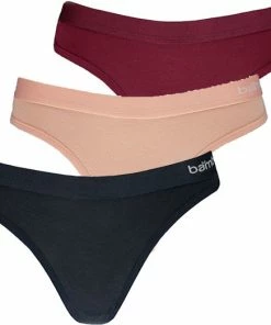 Apollo Dames String Rood/Roze/Blauw Bamboe 3-pack - Maat M