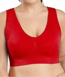 Bobbels & Putten - Comfort Magic Bra - 3XL- Rood - Bh Met Vulling - Zonder Beugel En Sluiting
