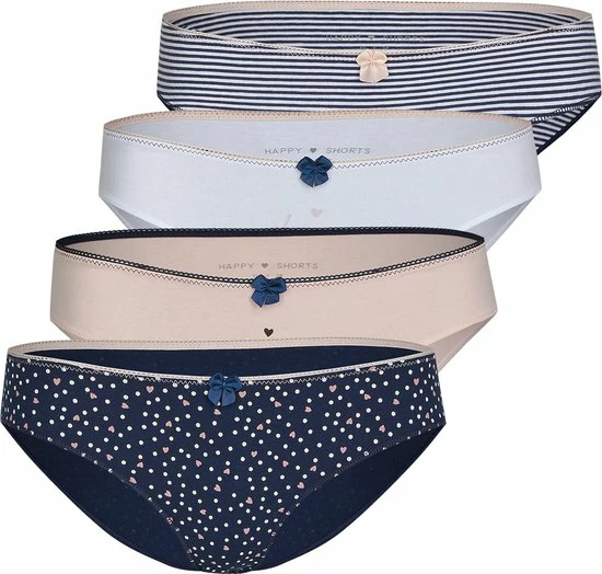Happy Shorts Dames Slips Hartjes Print Valentijn 4-Pack D688 - Maat 38 4 Happy Shorts Dames Slips Hartjes Print Valentijn 4-Pack D688 - Maat 38 - Afbeelding 2