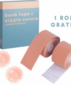 Floki Beauty Floki Boob Tape - Boob Tape - Herbruikbare Tepelplakkers - 1 Gratis Rol - Fashion Tape - Plak BH - 10 Meter