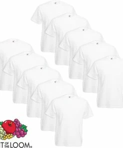 10 X Fruit Of The Loom Grote Maat Value Weight T-shirt Wit 4XL