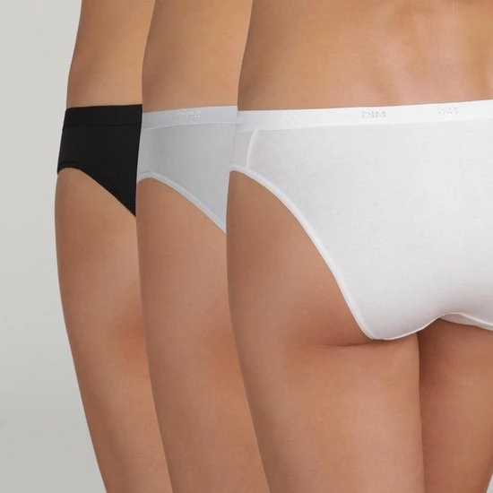 Dim Ecodim Pockets Katoen Dames Slip- 3-Pack - Zwart/Wit/Grijs - Maat M 4 Dim Ecodim Pockets Katoen Dames Slip- 3-Pack - Zwart/Wit/Grijs - Maat M - Afbeelding 2