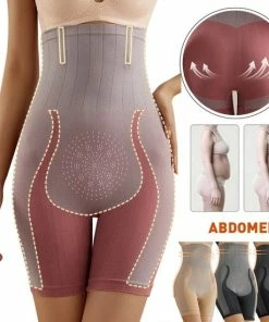 Sara Shop - Shapewear Dames - Corrigerend Ondergoed String - Tummy - High Waist Corrigerende Shapewear - Correctie Ondergoed Shapewear - Hoge Taille Body Shaper -Rood/Grijs - Maat XL -lingerie-dames-badmode Winkel 550x550 297