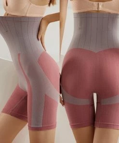 Sara Shop - Shapewear Dames - Corrigerend Ondergoed String - Tummy - High Waist Corrigerende Shapewear - Correctie Ondergoed Shapewear - Hoge Taille Body Shaper -Rood/Grijs - Maat XL -lingerie-dames-badmode Winkel 550x550 298