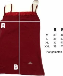 Merkloos Lydia Dames Spaghetti Hemdje Met Kant Donker Rood Maat S -lingerie-dames-badmode Winkel 550x552 8