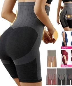 Sara Shop - Shapewear Dames - Corrigerend Ondergoed String - Tummy - High Waist Corrigerende Shapewear - Correctie Ondergoed Shapewear - Hoge Taille Body Shaper -Rood/Grijs - Maat XL -lingerie-dames-badmode Winkel 550x562 9