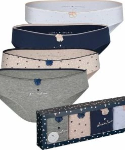 Happy Shorts Dames Slips Hartjes Print Valentijn 4-Pack D687 - Maat 38