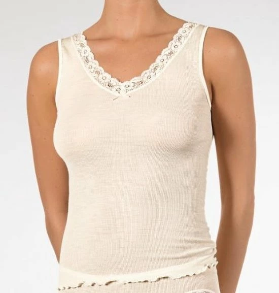 Nina Von C Dames Wollen Hemd Met Kant - 42 - Champagne 4 Nina Von C Dames Wollen Hemd Met Kant - 42 - Champagne - Afbeelding 3